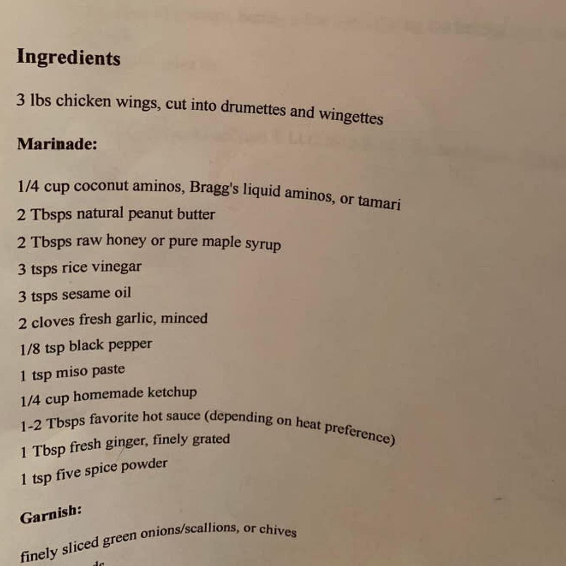 Clean chicken wings