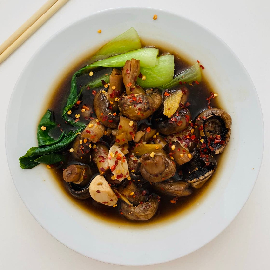 Chinese style broiled mushrooms 