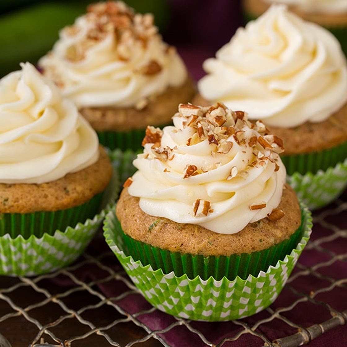 Spiced Zucchini Cupcakes {with Cream Cheese Frosting}