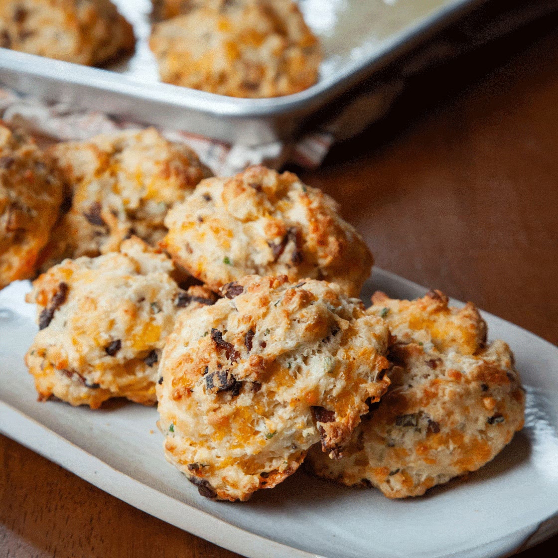 Bacon, Cheddar, and Chive Drop Biscuits