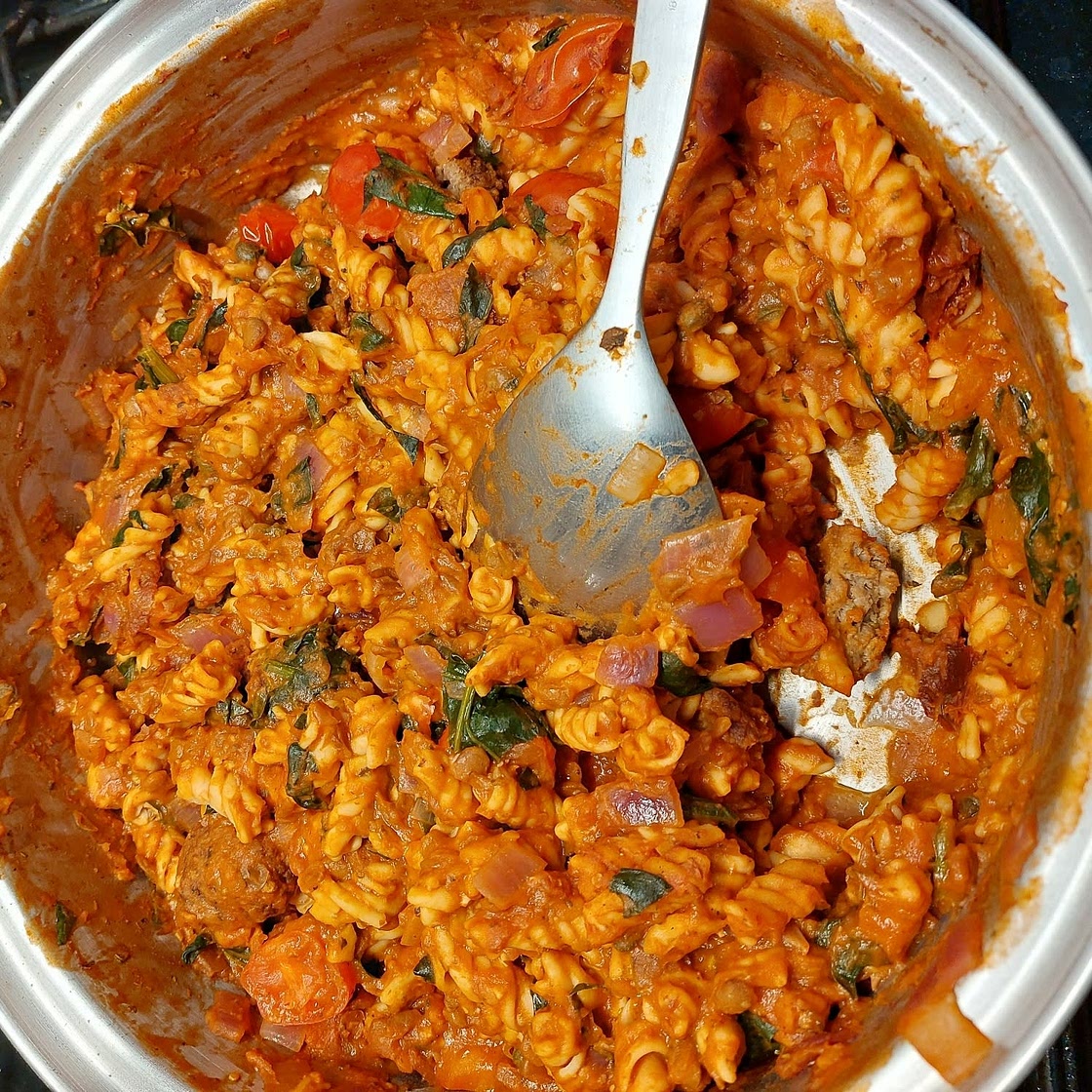 One-Pot Tomato Lentil Pasta