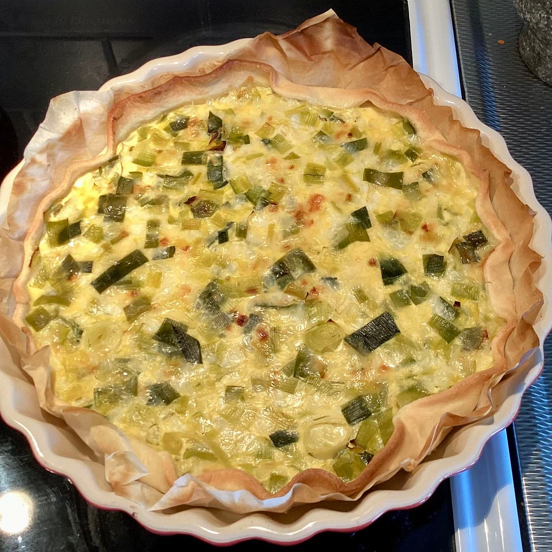 Purjolökspaj med keso