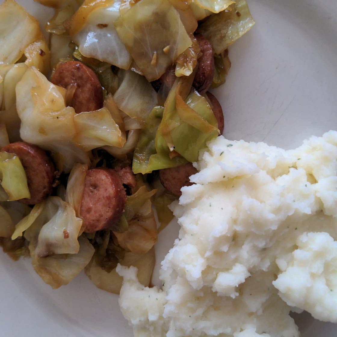 Fried Cabbage with Sausage