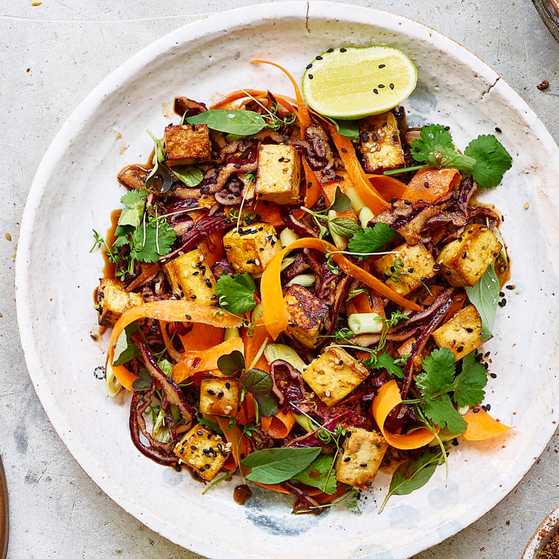 Maple Sesame Smoked Tofu Salad - Avant-Garde Vegan