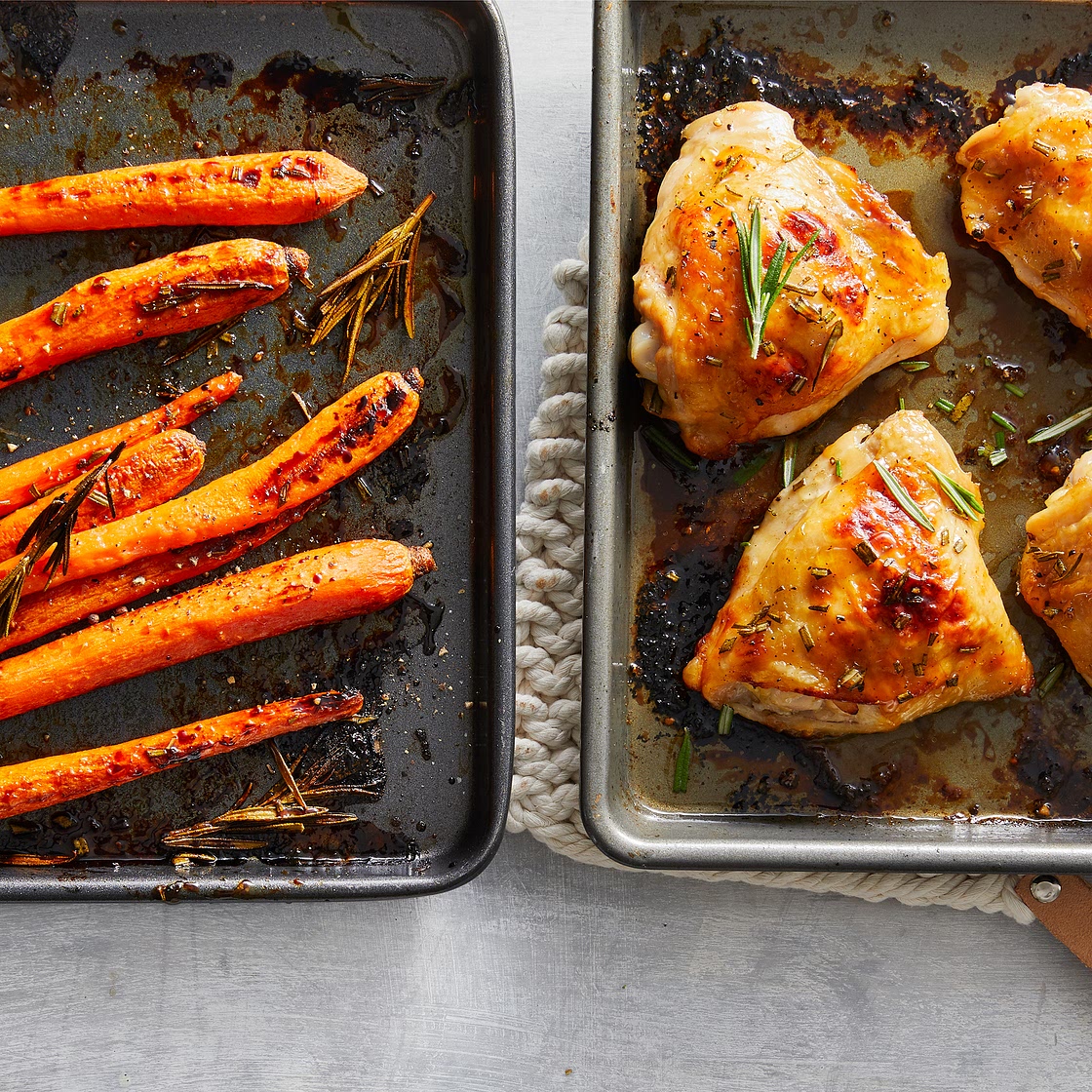Roasted Maple-Glazed Chicken & Carrots