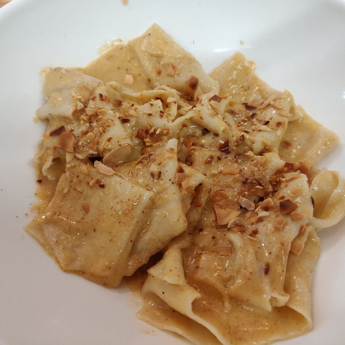 Bucatini with almond pesto
