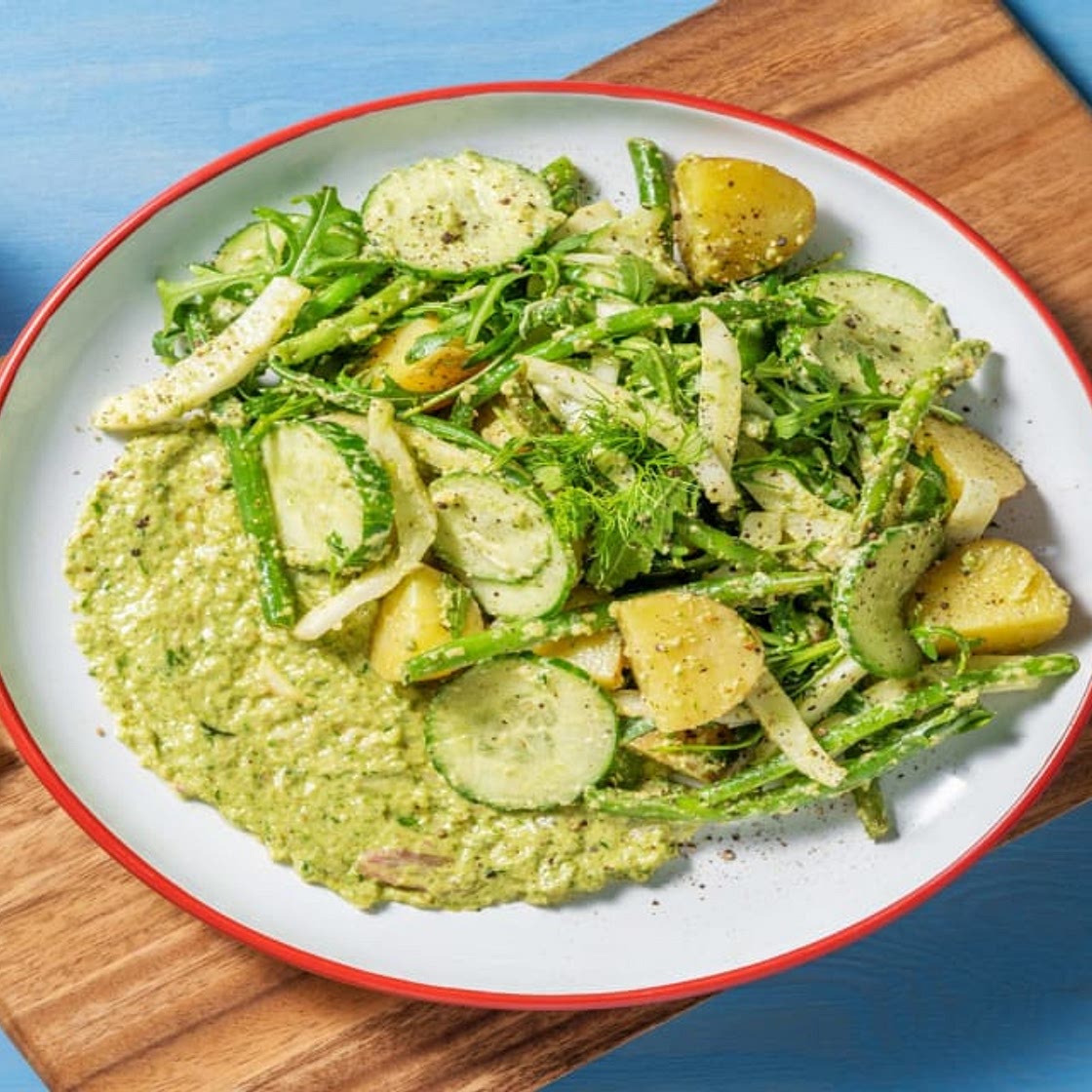 Green Goddess! Kartoffelsalat mit Fenchel und selbst gemachtem Kräuter-Walnuss-Dressing