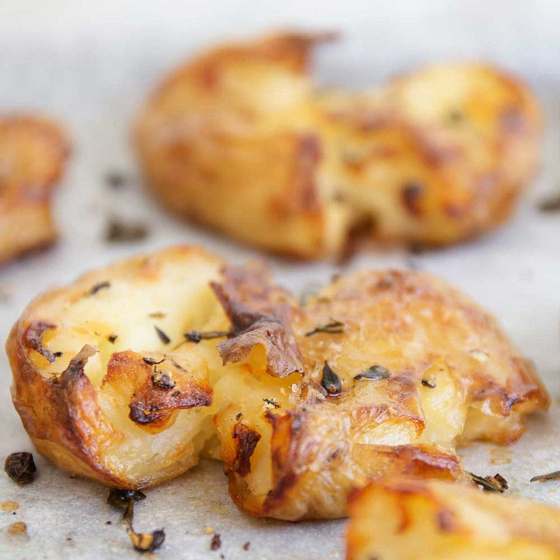 Smashed Crispy Thyme Potatoes