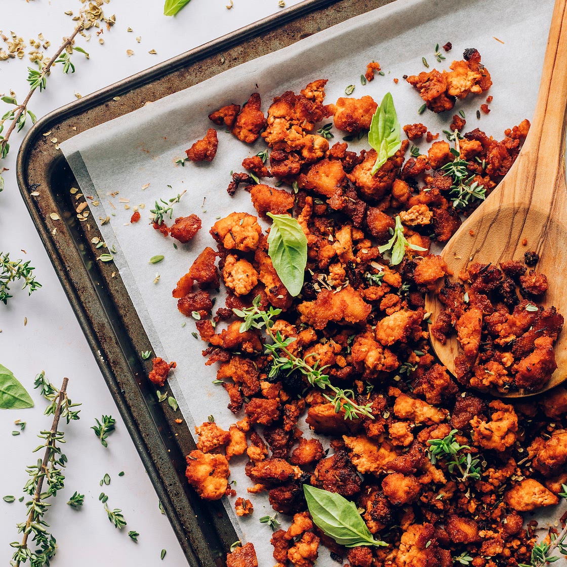 Crispy Baked Tofu with Italian Herbs