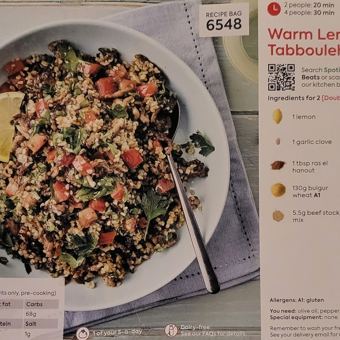 Warm lemony beef tabbouleh