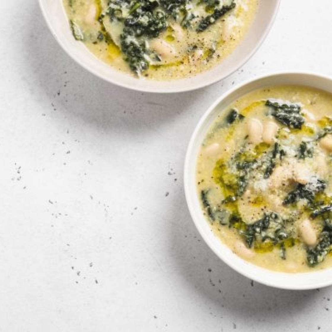 Polenta Soup with Kale and Parmesan