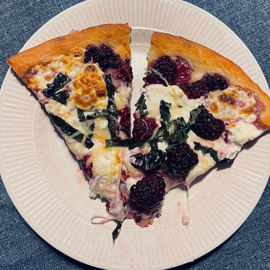 Blackberry, Basil, and Ricotta Pizza