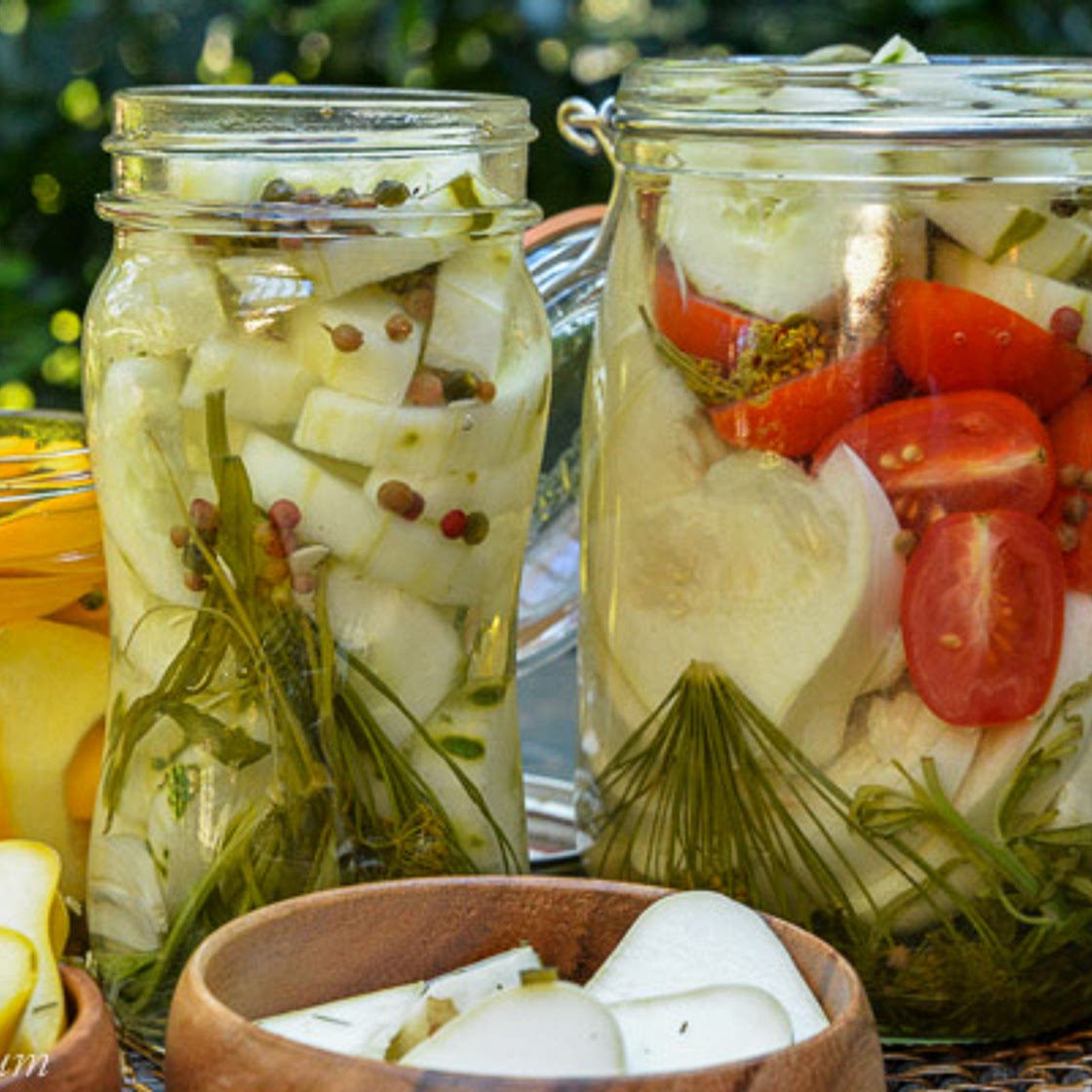 Gently Pickled Summer Squash
