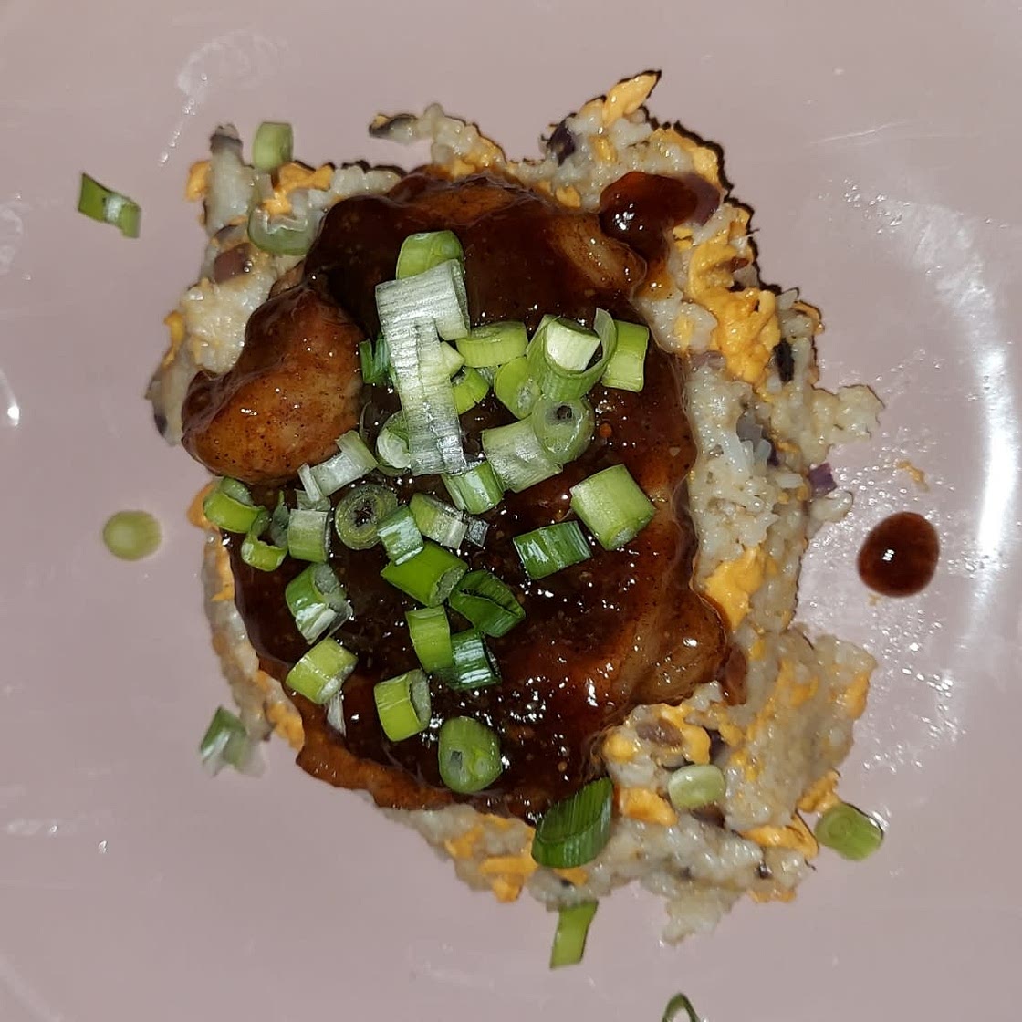 Chinese-style pork fillet with fried rice