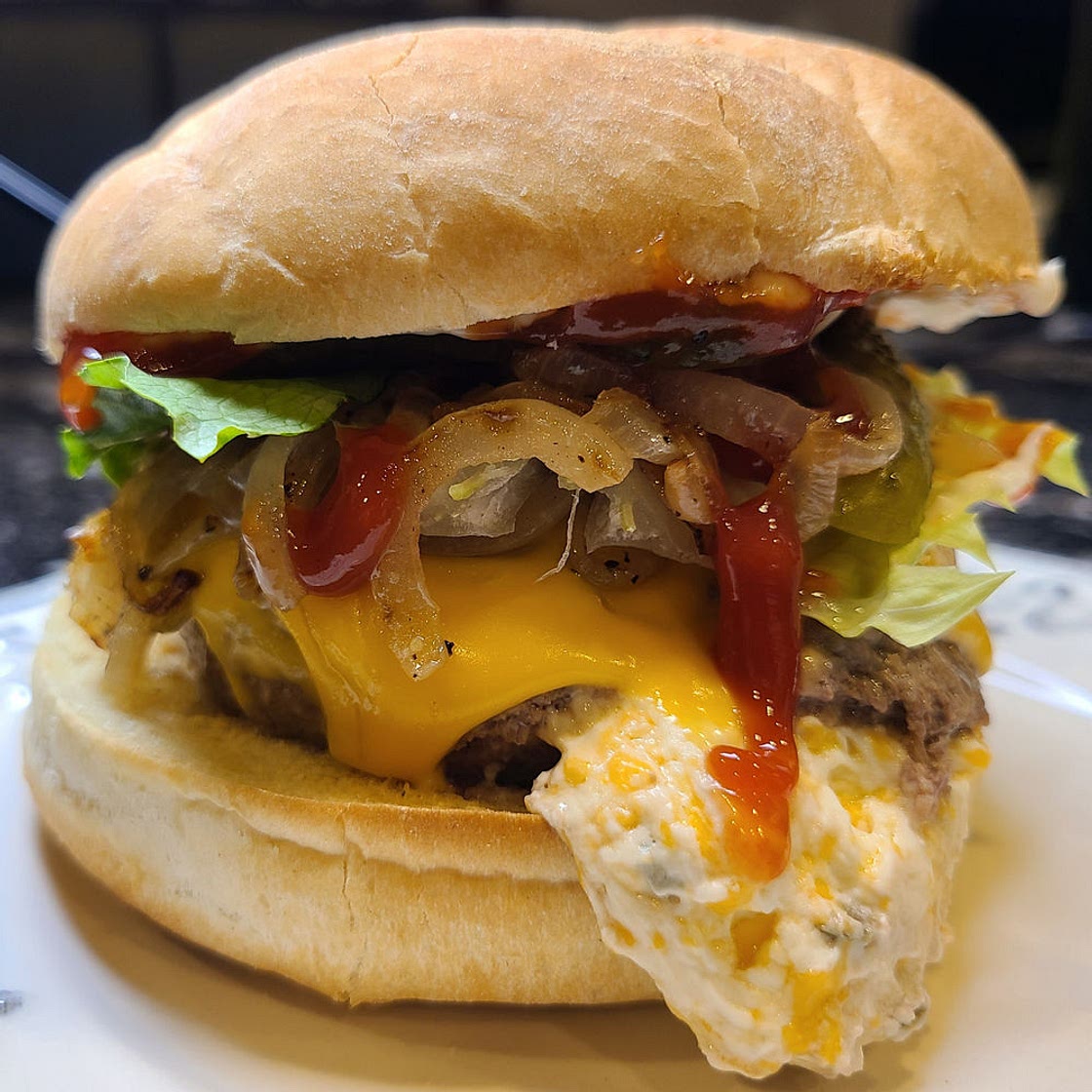 Jalapeño, Cheddar Cream Cheese Stuffed Burgers