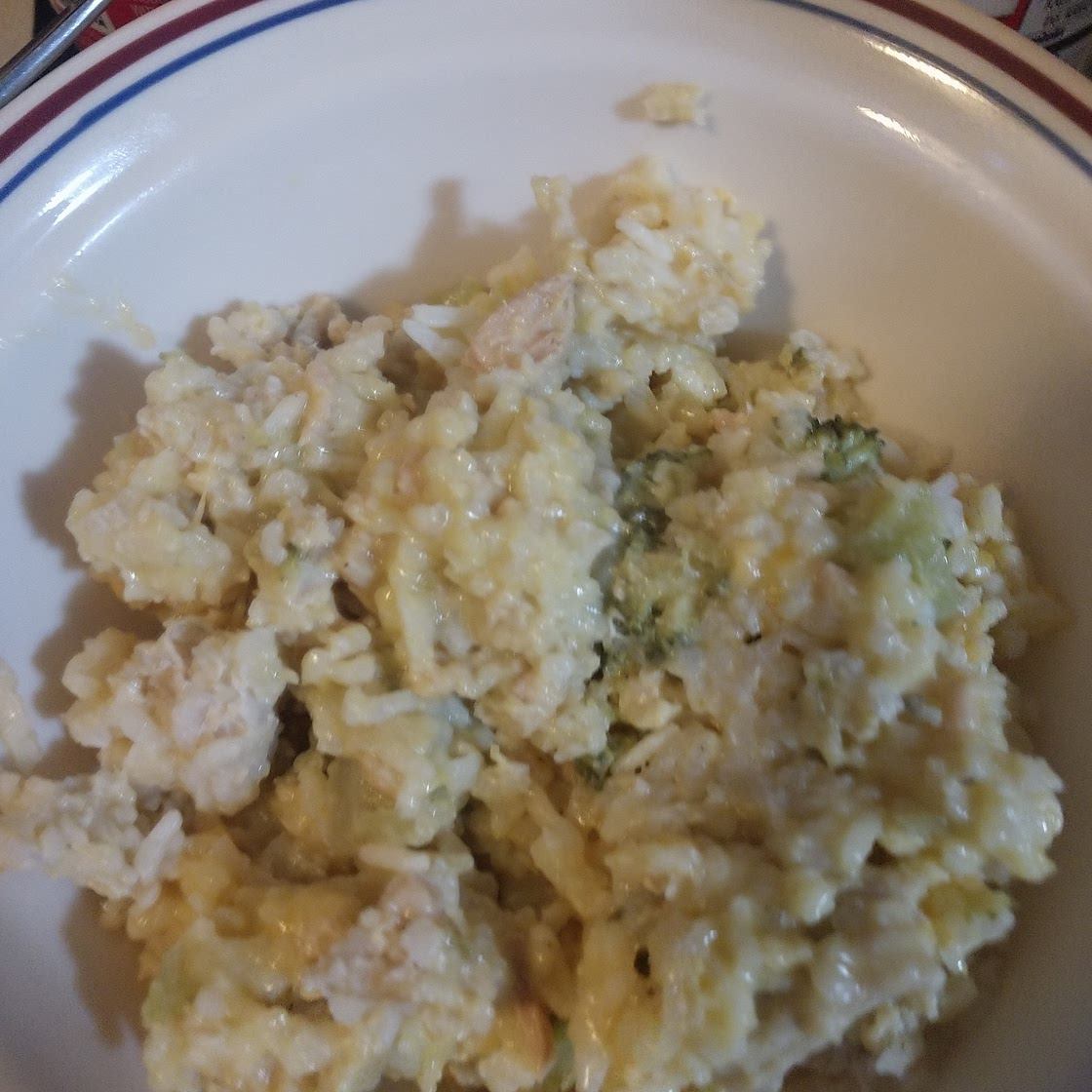 Broccoli cheddar cheese chicken and rice