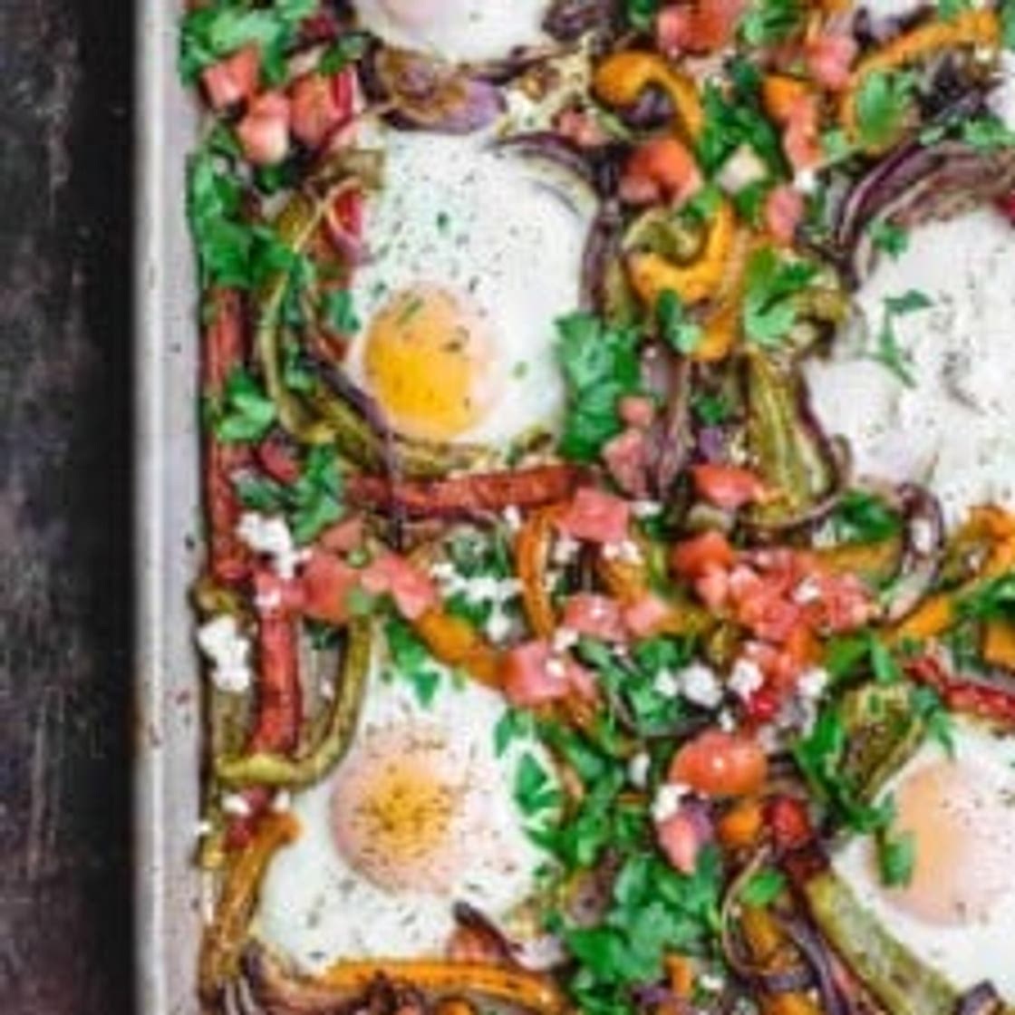 Easy Sheet Pan Baked Eggs and Veggies
