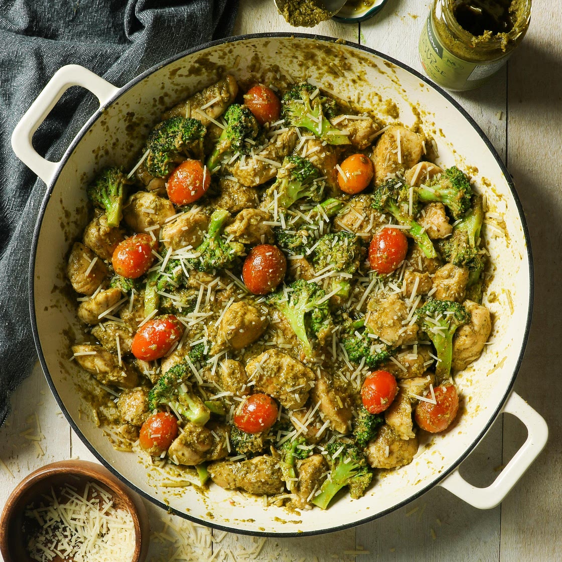 20-Minute Pesto Chicken & Broccoli [Keto, Low-carb, Sugar-free, Gluten-Free] - Chef Michael