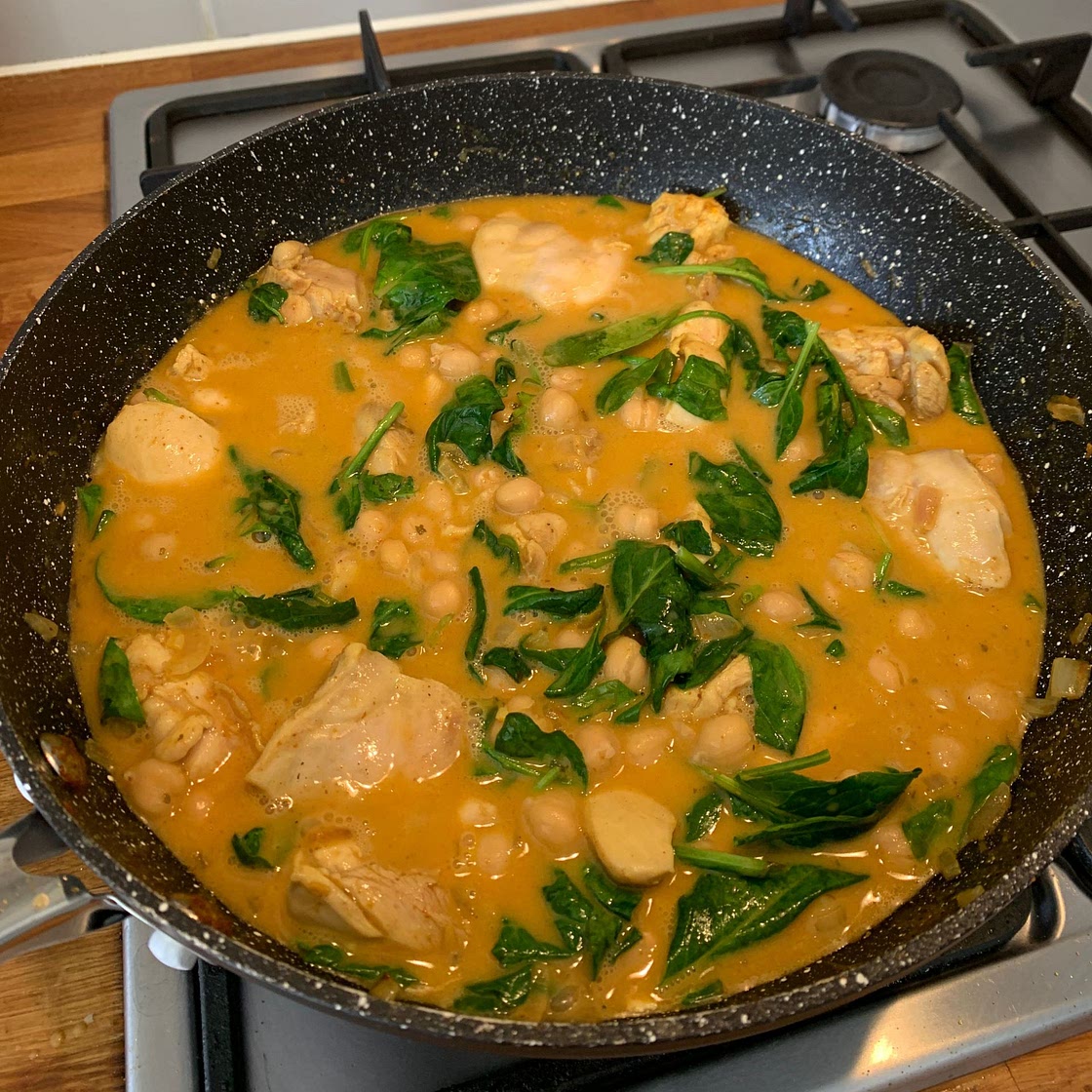 Chicken, Chickpea and Spinach Korma