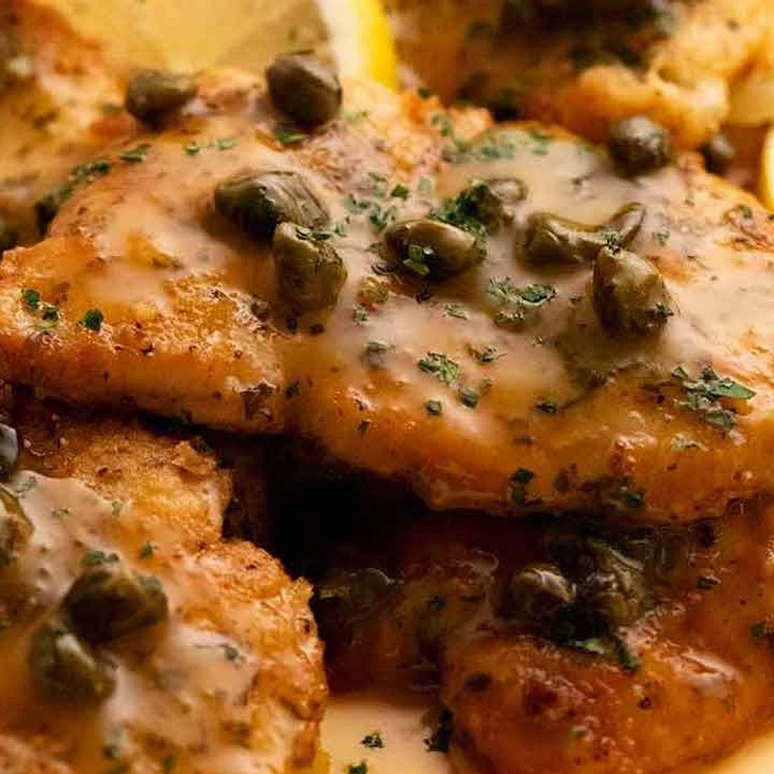 Chicken Piccata (Pan seared chicken breast with Lemon Butter Caper Sauce)