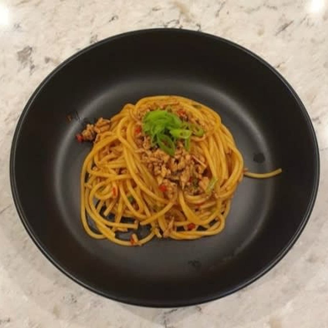 Asian Fusion Pork Spaghetti