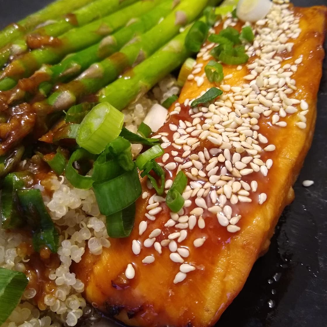 Air Fryer Salmon with Maple Soy Glaze