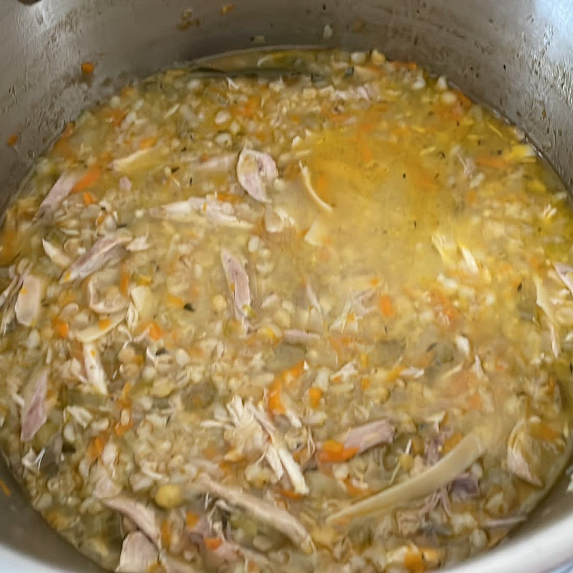 Hearty chicken and vegetable soup