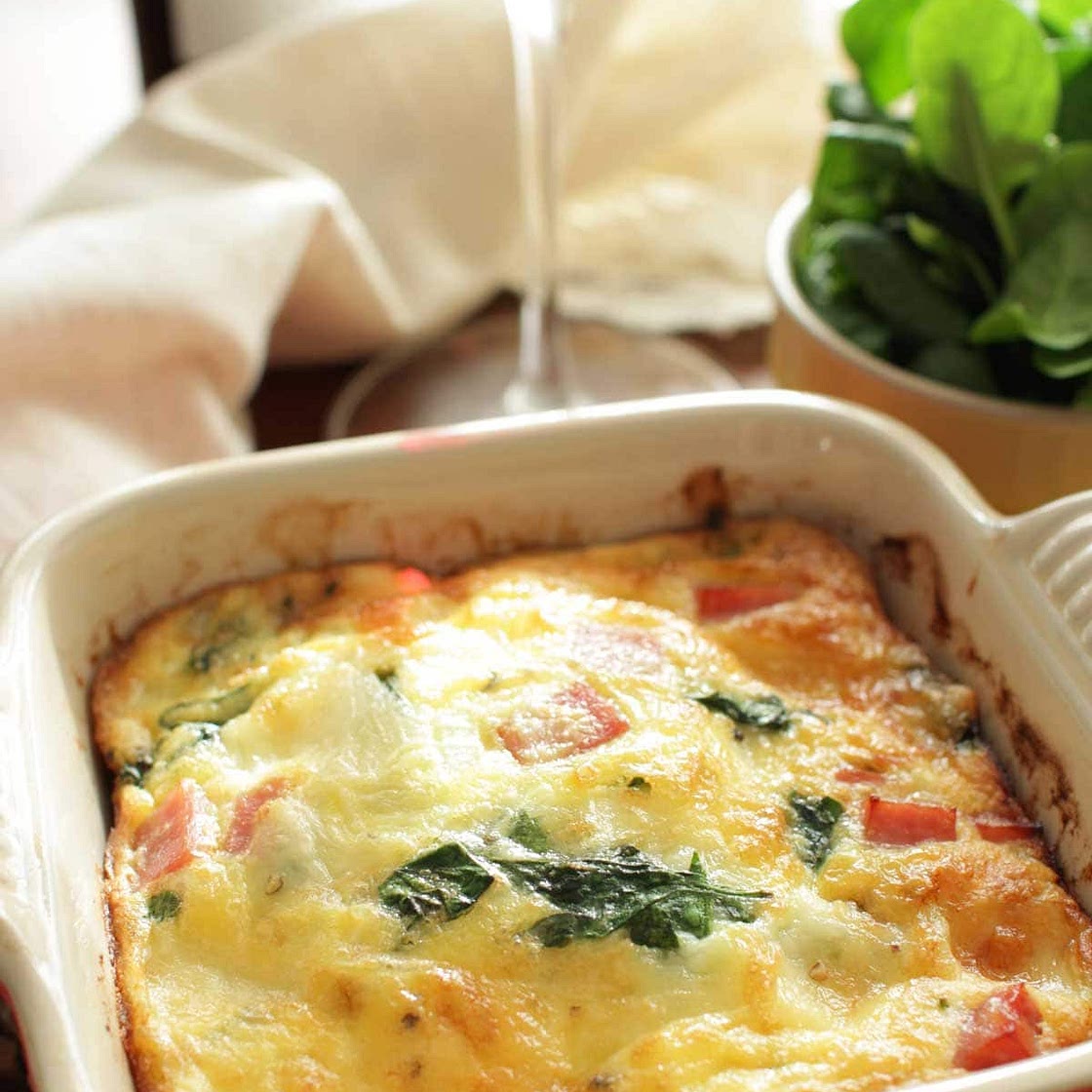 Crustless Spinach Quiche For One