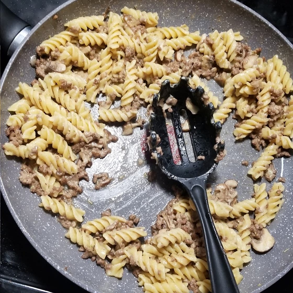 Lamb and Mushroom Rigatoni with a Creme Fraiche Sauce