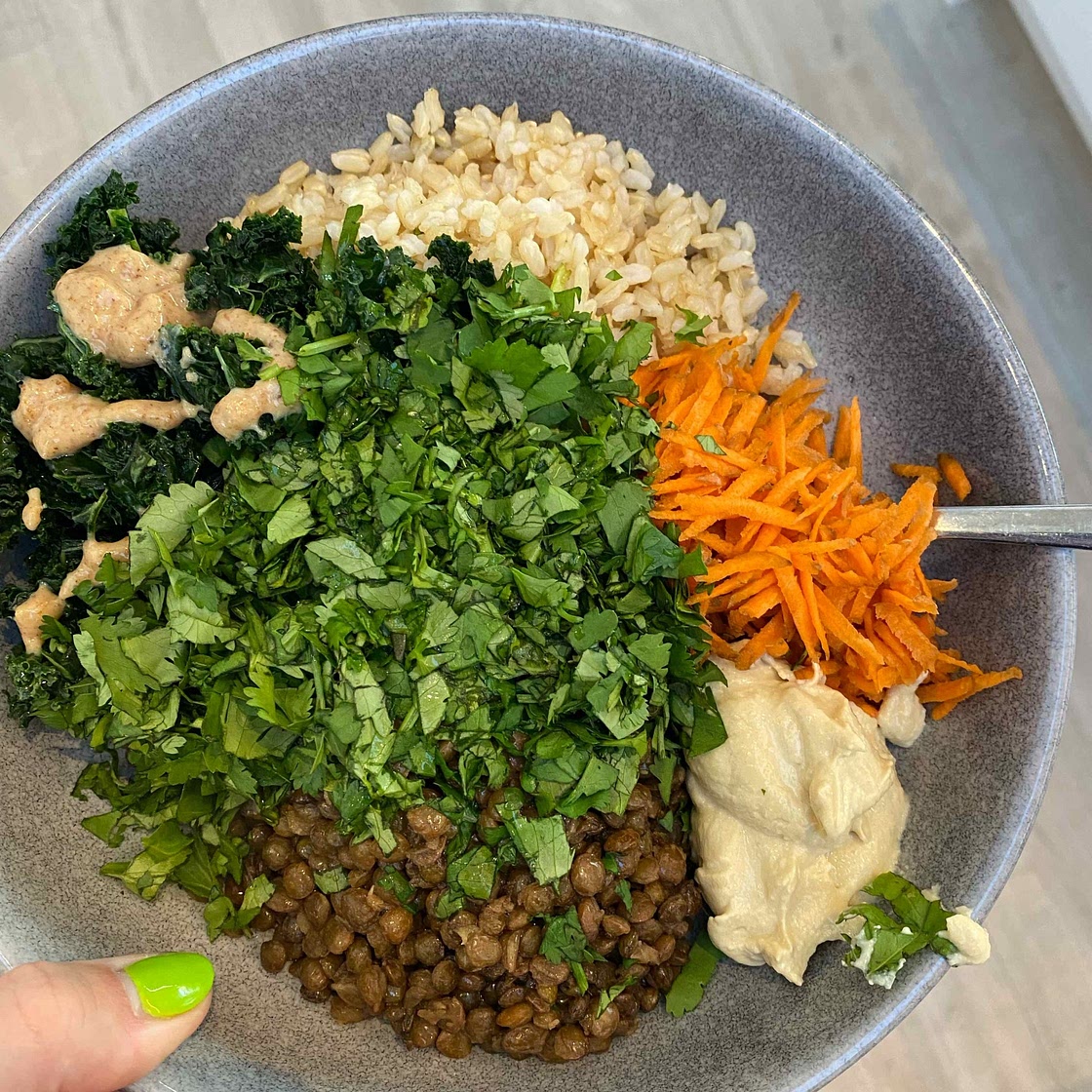 Larb-Inspired Tamari-Spiced Black Lentils with All the Herbs