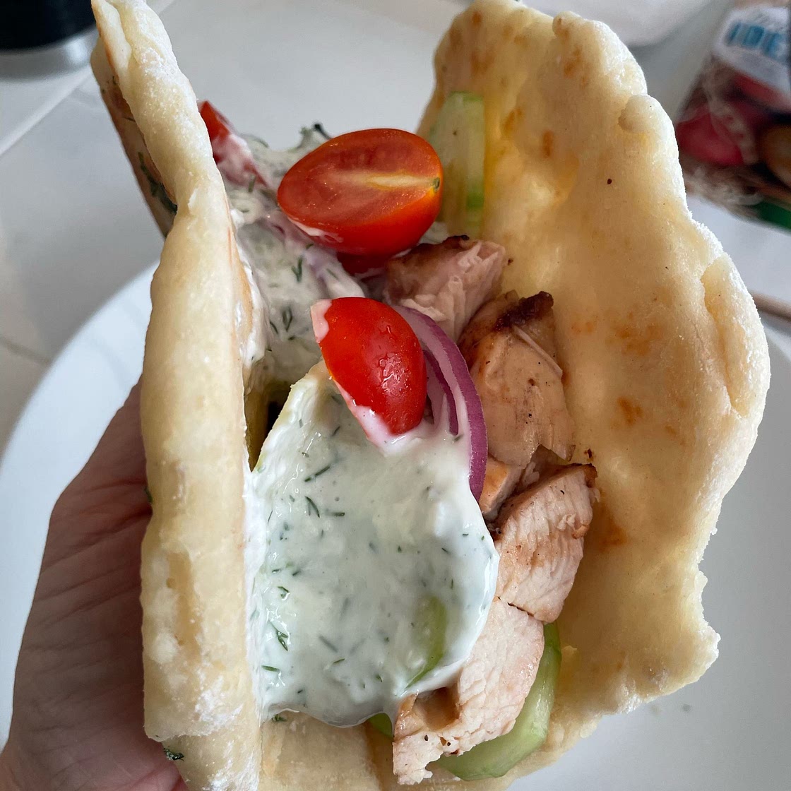 This is Tzatziki. Easiest version of all and a staple in my house. Tzatziki, also known as tarator or cacık, is a dip, soup, or sauce found in the cuisines of Southeast Europe and the Middle East. It is made of strained yogurt or diluted yogurt mixed with