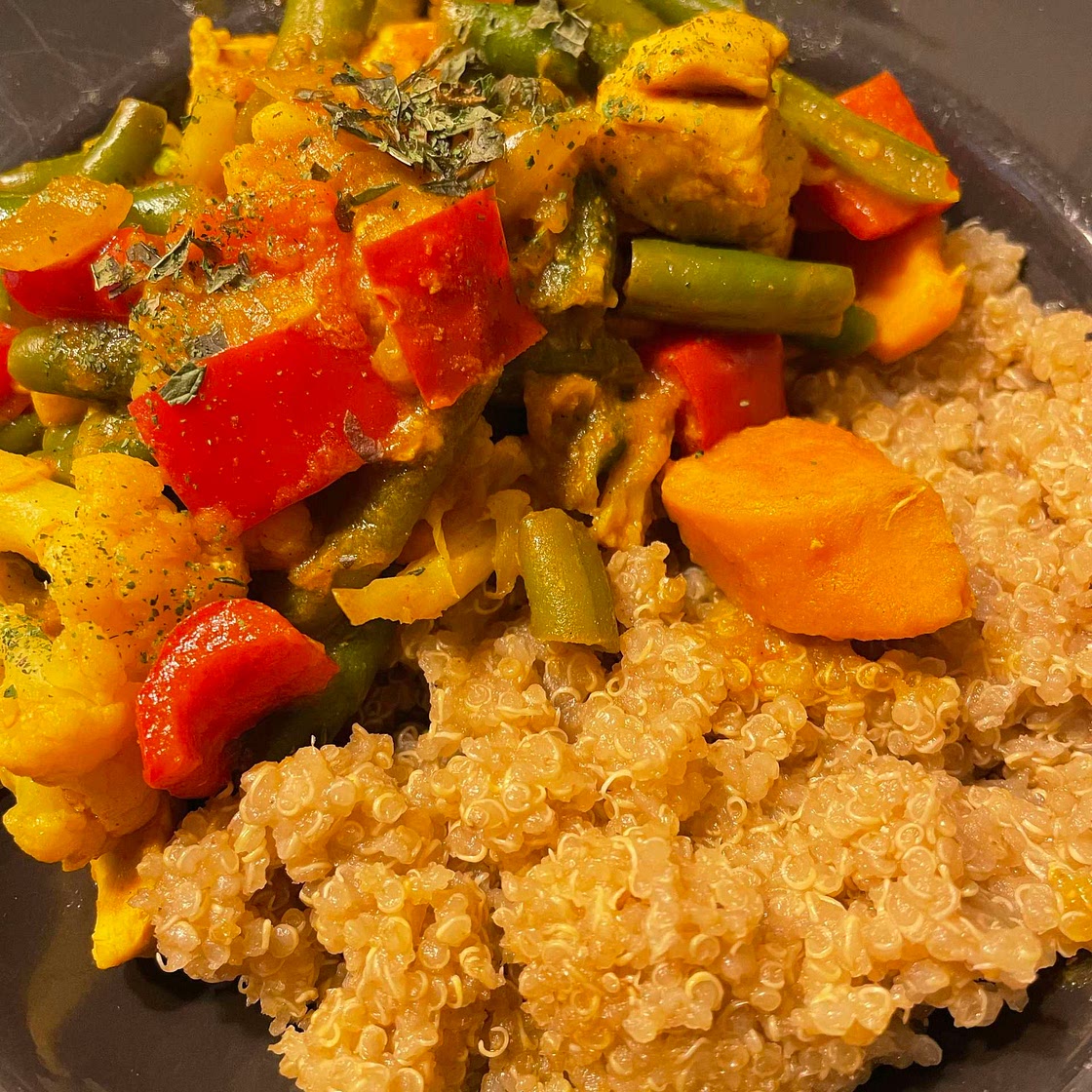 Curried Shrimp (Chicken) with Japanese Sweet Potato [HMC]