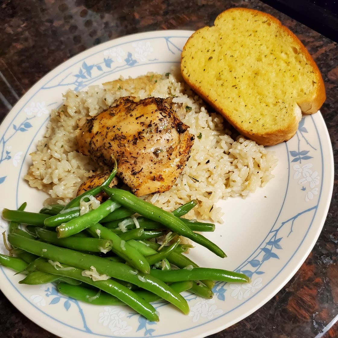 Garlic Butter Chicken Thighs and Rice Recipe