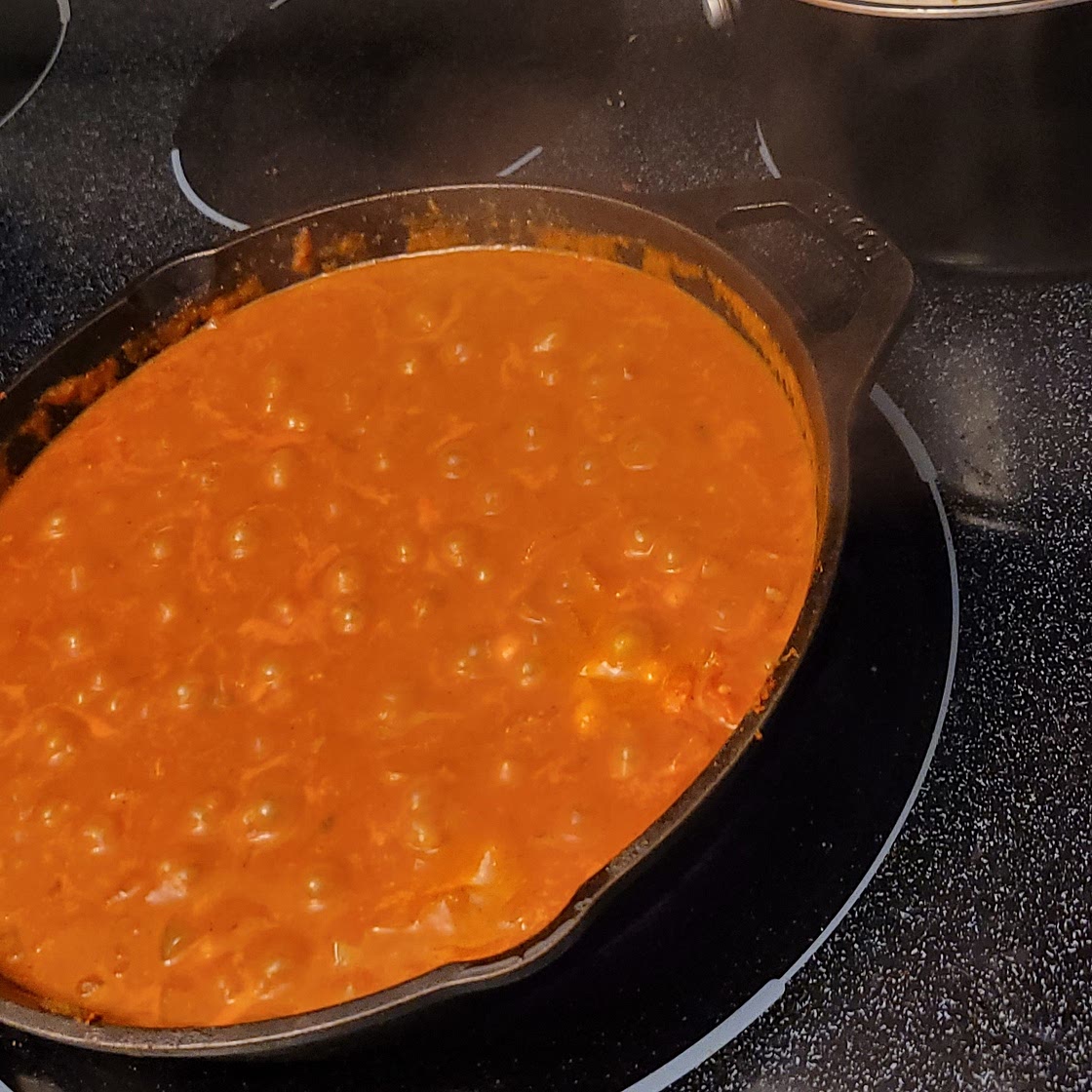 Creamy Coconut Chickpea Curry over garlic rice
