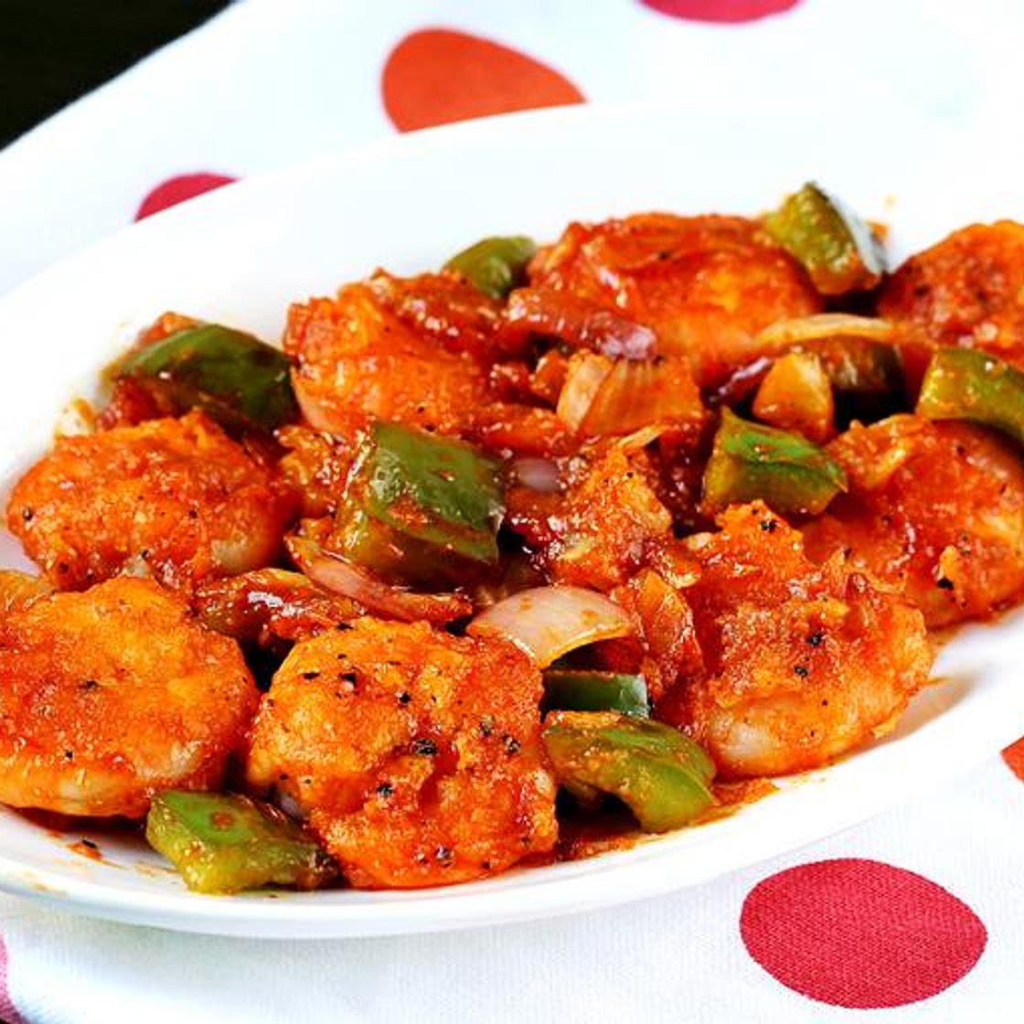 Chilli prawns
