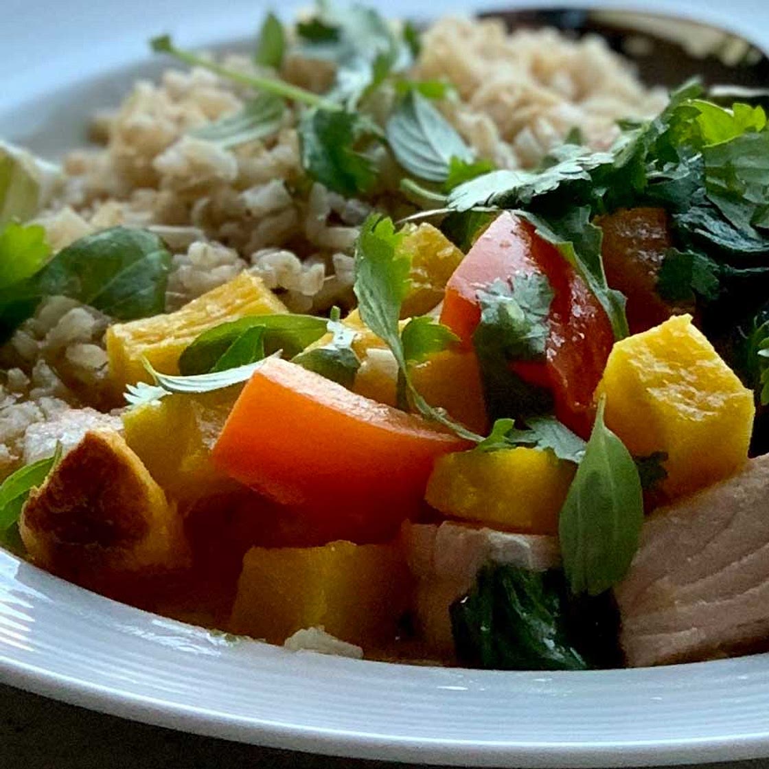 Coconut-Miso Salmon Curry
