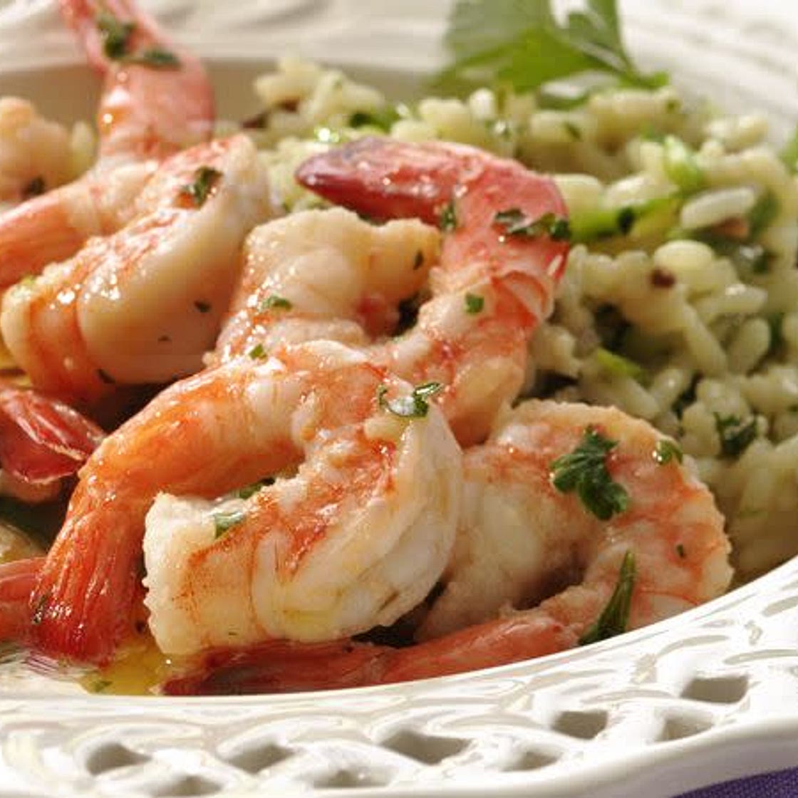 Shrimp Scampi with Rice