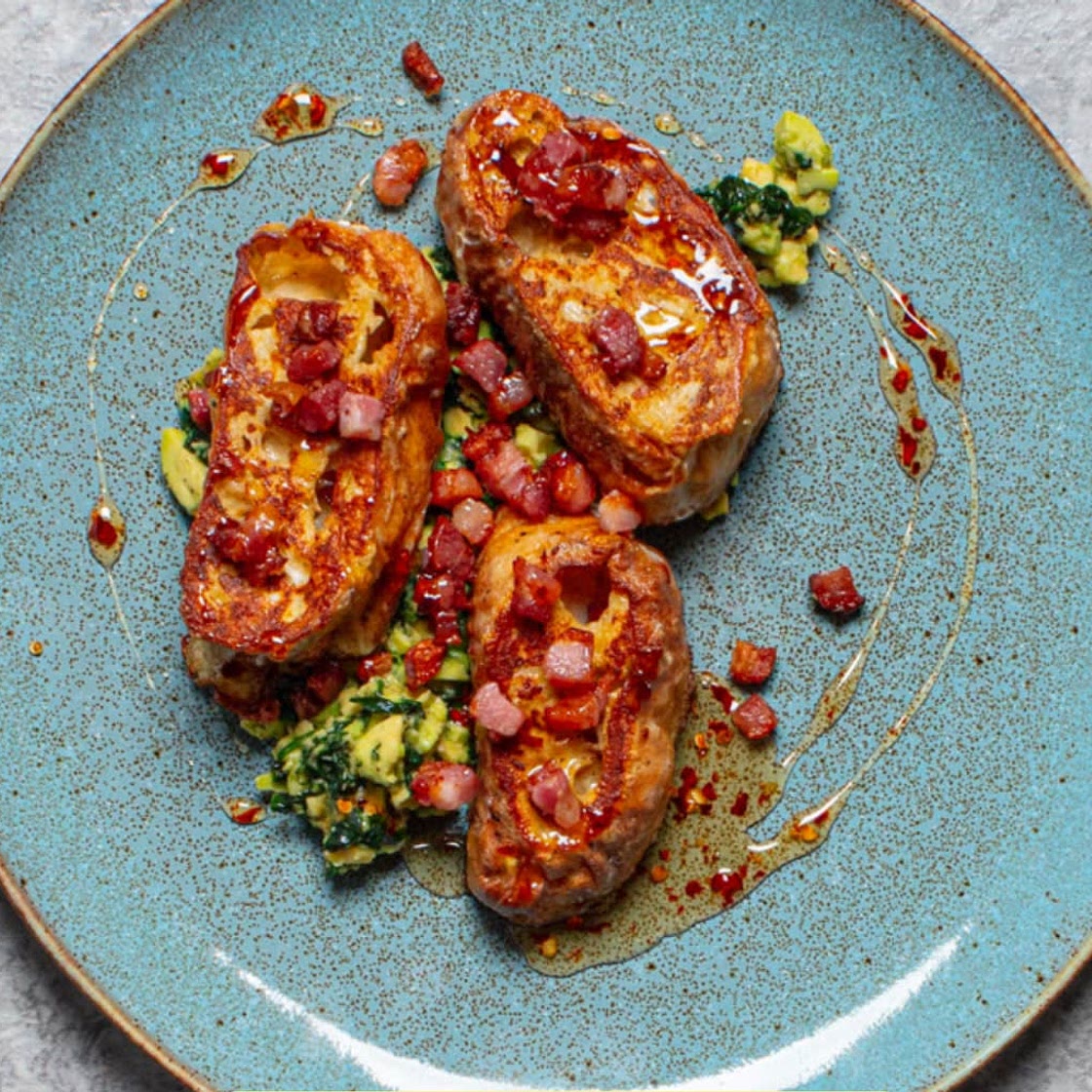Cheesy French Toast with Pancetta