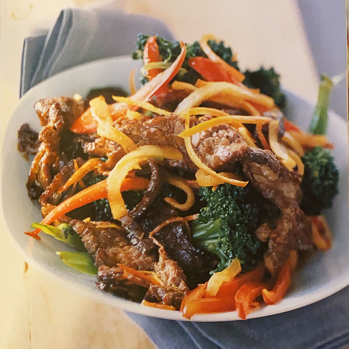 Orange beef with jicama