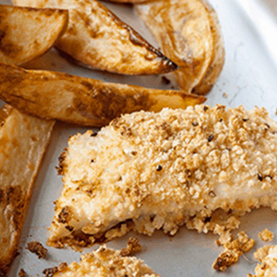Healthy homemade fish and chips