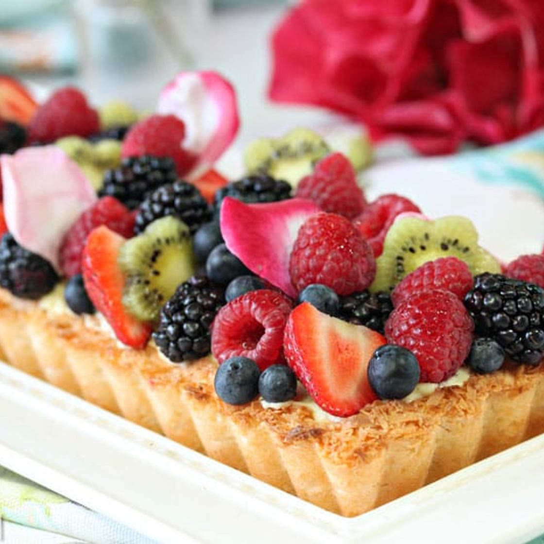 Coconut Macaroon Tart With Passion Fruit Cream