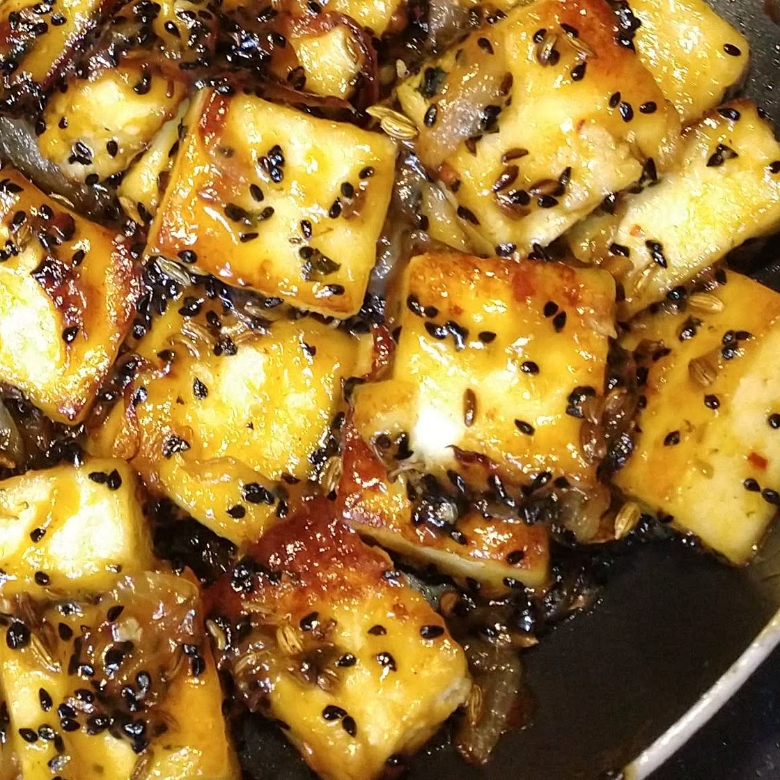 Paneer with Sweet Mango Achari or Chutney sauce