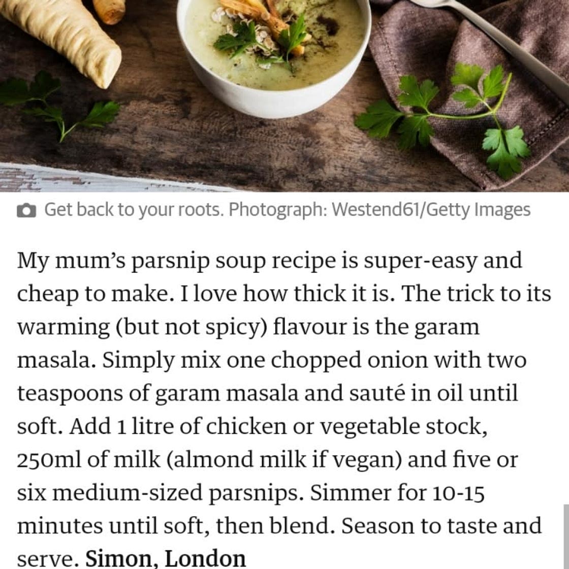 Parsnip Soup