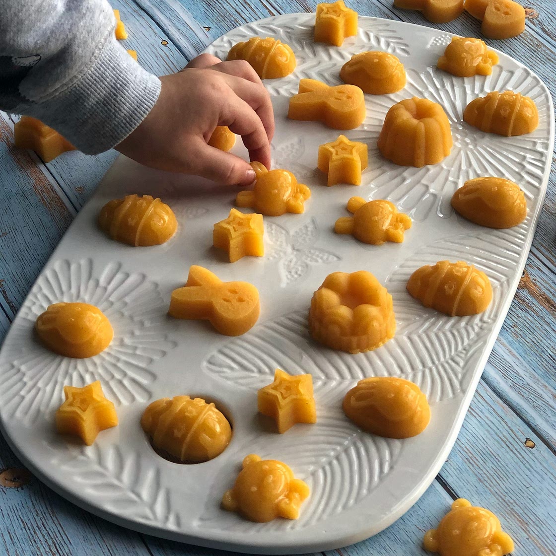 Peach and mango Easter gummies [refined sugar free]