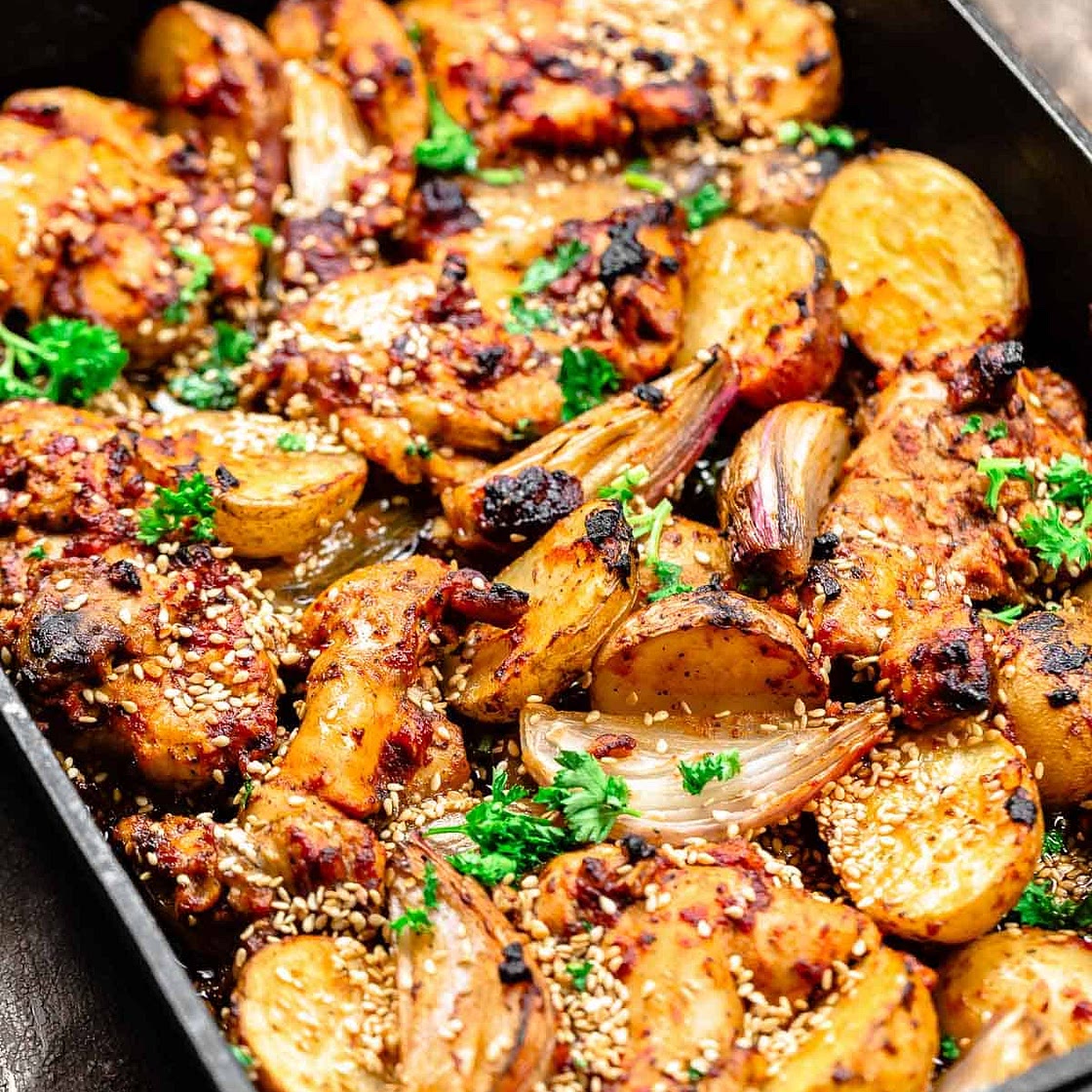 Baked Boneless Chicken Thighs with Baharat