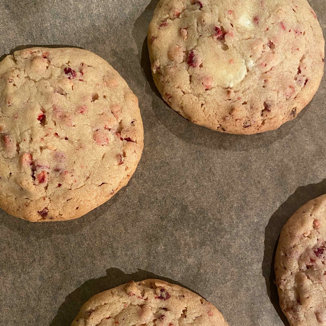 White Chocolate and Raspberry Cookies