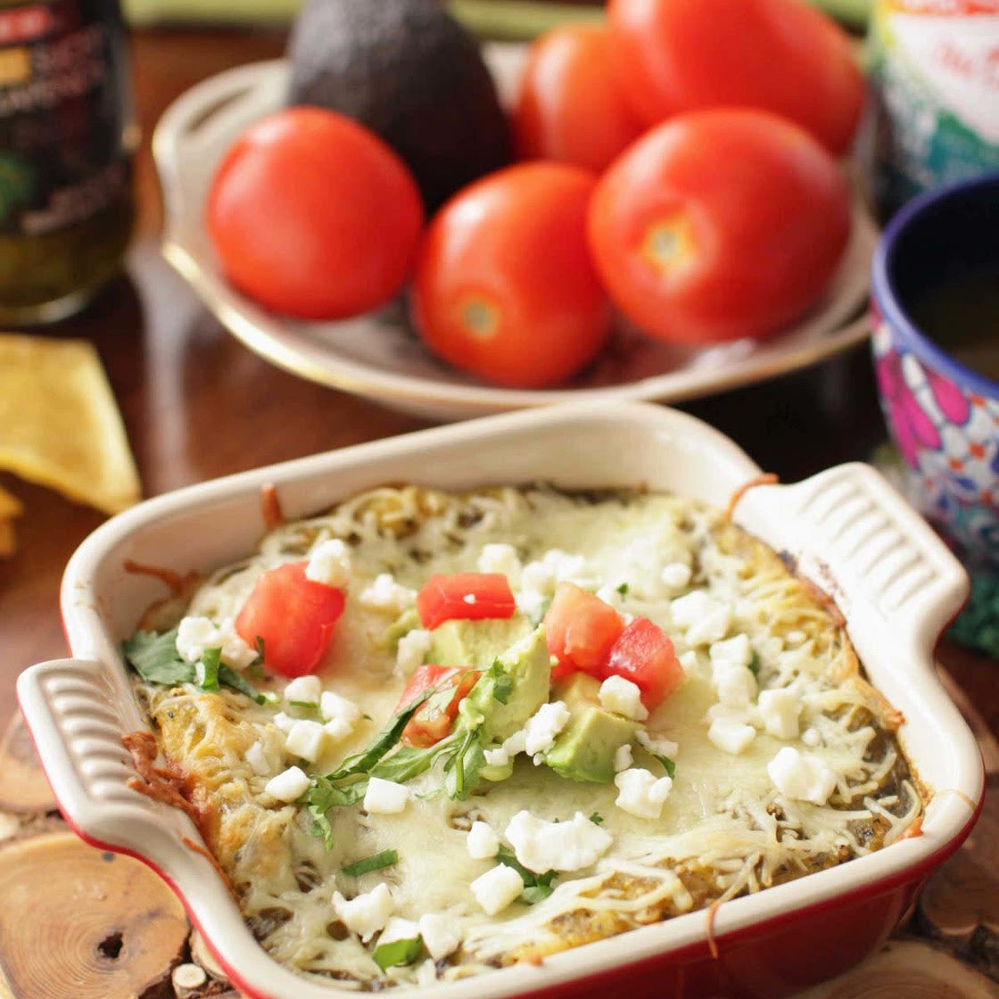 Chicken Enchiladas Verde For One