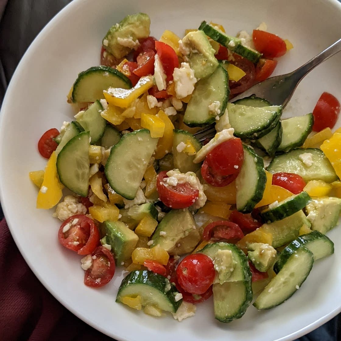 TOMATO, CUCUMBER, AVOCADO SALAD
