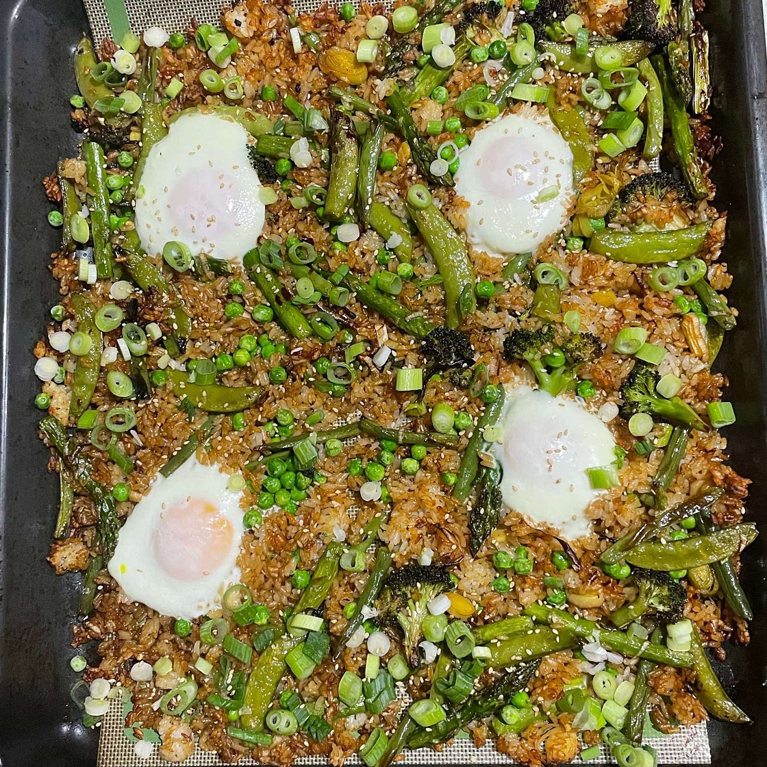 Vegetarian baked fried rice