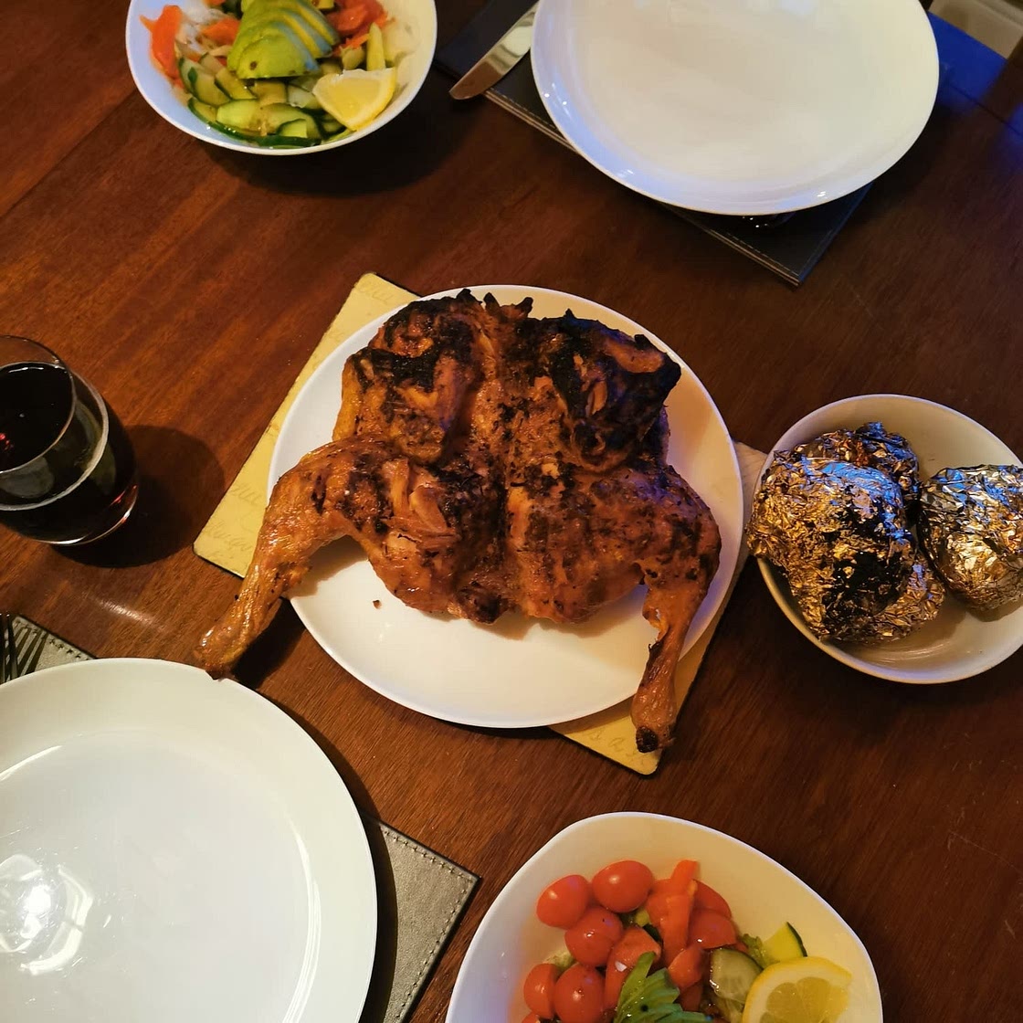 Spatchcock barbecue chicken